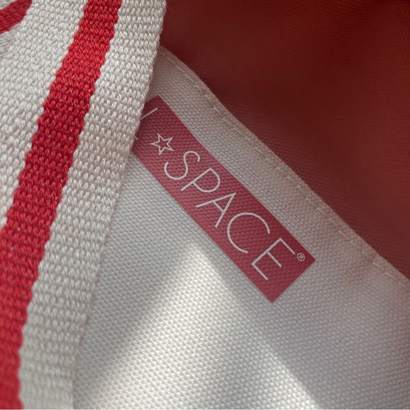 L*Space Pink with Red/White Color Block Stripe Coastal Cooler Bag NWT - Picture 11 of 14